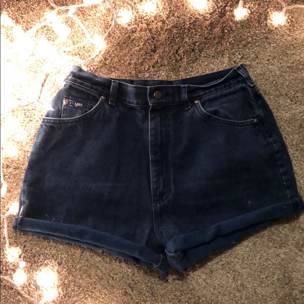 Dark Navy Mom-Style Shorts